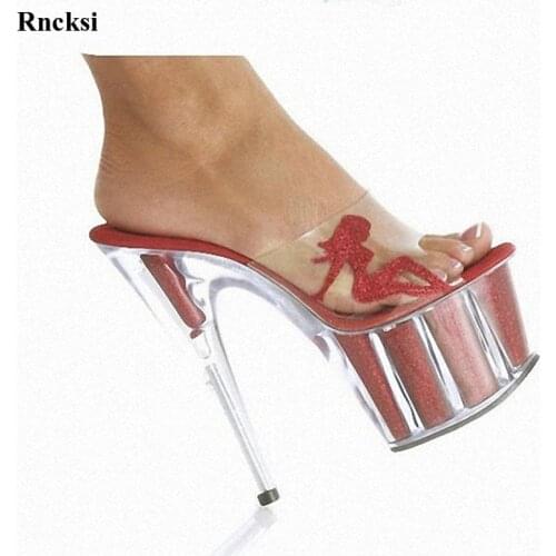 Rncksi New 15 CM High Heels Slippers Club Night Shoes Sexy Pole Dancing Shoes Platform Womens Shoes Dance Shoes