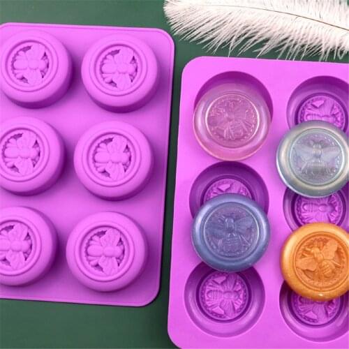 6 Hole Bee Silicone Fondant Cake Decorating Mold Epoxy Resin Handmade Soap Molds Baking Tools Kitchen Accessories