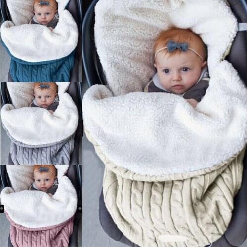 Newborn Baby Woolen Warm Sleepsack Baby Autumn Winter Sleeping Bag Stroller Knitted Sleep Baby Sack Swaddle Knit