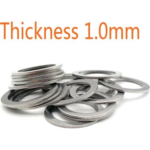 Thickness 1.0mm Stainless steel Flat Washer Ultra thin gasket High precision Adjusting gasket M3-M60 Thin shim SUS304