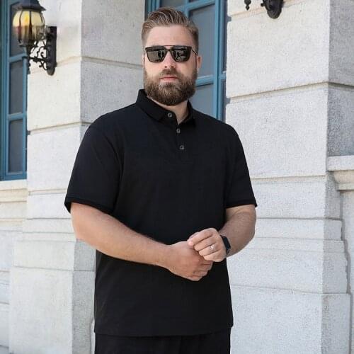 Short Sleeve Plus 8Xl 7Xl Tops Shirt Male Large Size Mens Polo Shirt Cotton 2021 Summer 6Xl Husband Business Collar White Black
