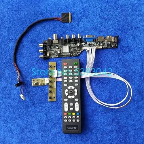 Fit CLAA101WA01A/CLAA116WA01A digital signal 3663 DVB LCD screen universal control card kit LVDS 40 Pin USB+VGA+AV 1366*768