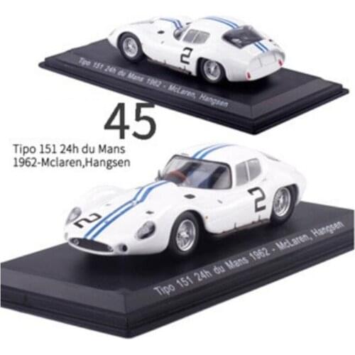 1/43 Scale White Scooter Metal Alloy Classic Hangsen Racing Rally Car Model Diecast Vehicles Toy FCollection Display Transparent