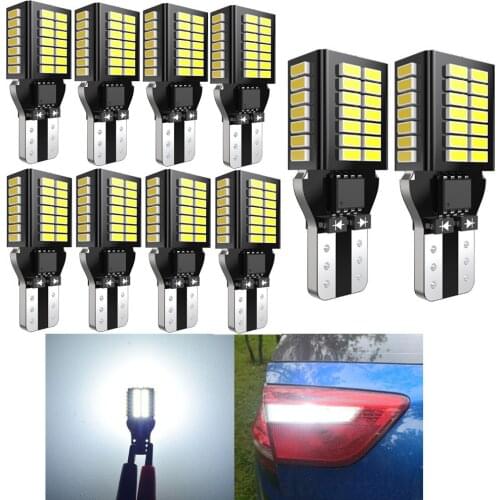 10x T15 T20 W16W LED CANBUS NO ERROR Car Backup Reverse Lamp Tail Brake Light Bulb For Hyundai Tucson 2017 Creta i20 i30 solaris