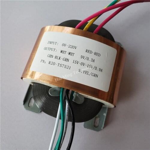 15V-0-15V 0.9A 9V 0.3A Transformer R Core R20 custom transformer 220V 30VA copper shield for DAC pre-amplifier HIFI decoder