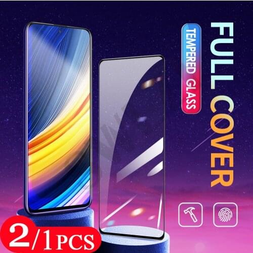 2/1Pcs cover for Xiaomi POCO X3 F2 M2 M3 pro tempered glass POCO X2 F3 GT C3 pocophone F1 phone screen protector protective film