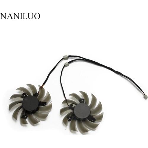 2PCS/SET T128010SM For GIGABYTE GTX 460 465 560 Ti 580 650 750Ti graphics card fan 75MM 12V 0.20A GT440 GT610 GT730 HD 6850 fan