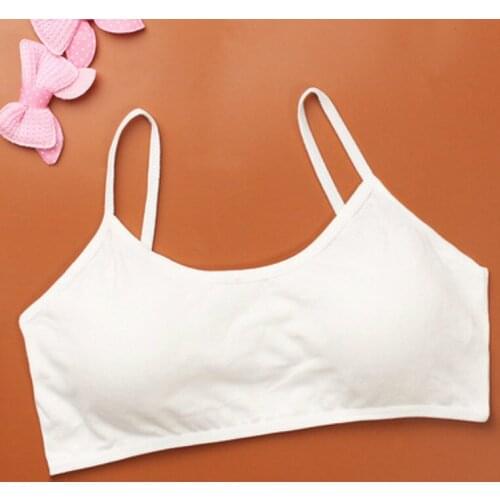 5pc/Lot Girl Bra Sport Cotton Soild Kids Underwear for Teenagers Young Small Wireless Training