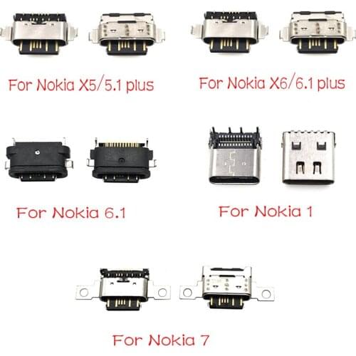 2PCS New Micro USB Connector Charging Port For Nokia 3 6 7 Plus 8 6.1 7.1 5.1 Plus X5 X6 X7 Replacement Parts
