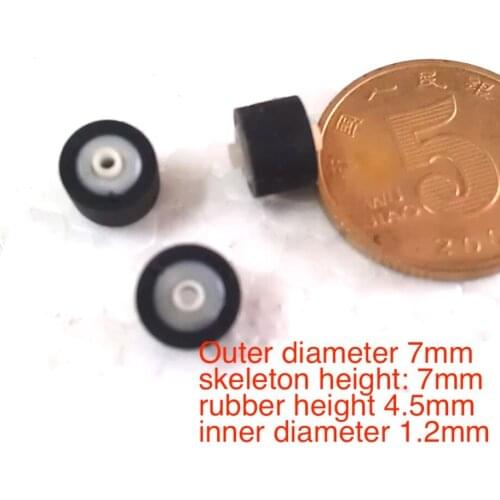 3pcs 7*7*4.5*1.2mm for Walkman tape recorder drive pinch roller rubber ring cassette deck audio pressure belt pulley