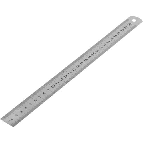 30CM 12"Steel Stainless Pocket Pouch Metric Metal Ruler Measurement Double Sided