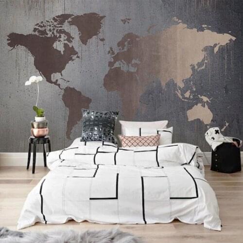 Custom Any Size 3D Wall Murals Wallpaper Retro Abstract World Map Large Mural Waterproof Canvas Painting Wall Papers Home Decor