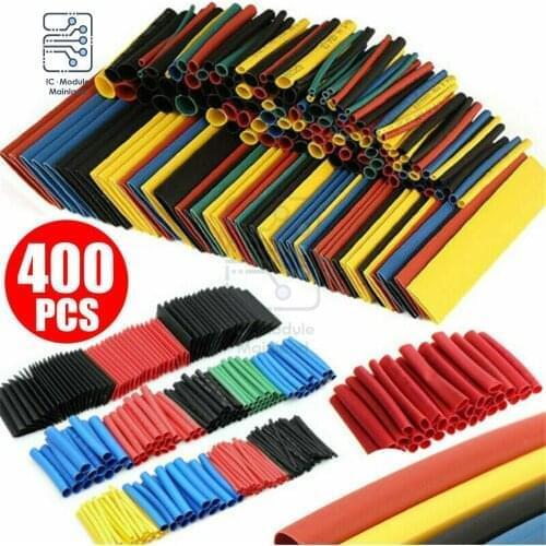 400PCS Polyolefin Heat Shrink Tube Kits Mixed Color 8 sizes 1-14mm 2:1 Heat Shrink Tubing Insulation Shrinkable For Wrap Wire