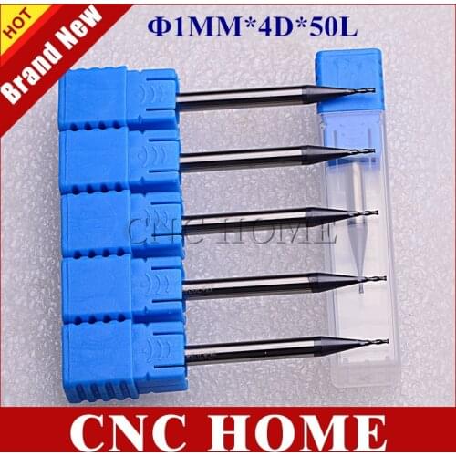 5pcs hrc45 1mm 2 Flute Tungsten Carbide CNC Router Bits Lathe Milling Tools Cutter End Mill for Metal Cutting 3mm Cutting Length