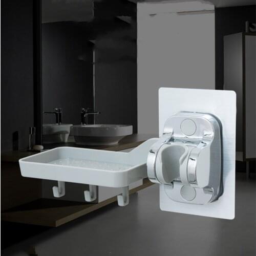 Bathroom Accessory Universal Shower Slide Rail Bar Holder Adjustable Clamp Bracket Fixing Frame Soap Box Shower Mounting Bracket