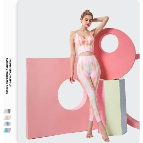 2PCS/Set Seamless Fitness Women Yoga Suit High Stretchy Workout Sport Set Padded Sports Bra High Waist Sports Legging Gym