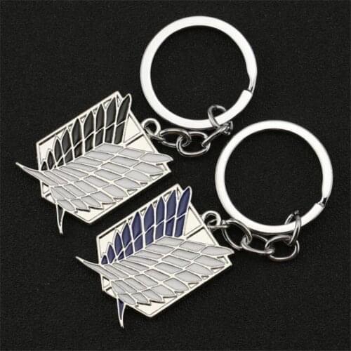 Anime Attack on Titan Keychain Wings of Liberty Freedom Scouting Legion Eren Keyring Pendnat Keys Chain Men Women Gift
