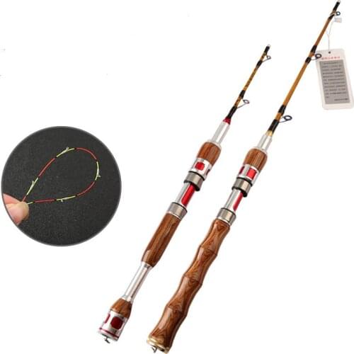 Wood handel raft rod telescopic Variable length positioning rod carbon rod titanium tip micro lead multi-rod raft pole