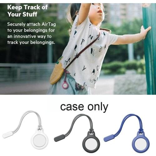 Secure Holder With Strap For Apple Airtag Case Protective Bumper Cover Keychain Accessories Anti-scratch Tracker Case R8H1