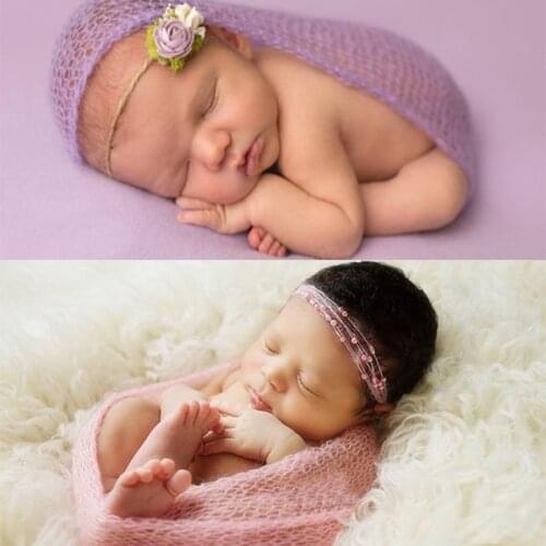 Baby Clothes Newborn Fine Cotton Baby Body Girl Receiving Blankets Solid Knitted Newborn Baby Photography Props 0-3 M BT06