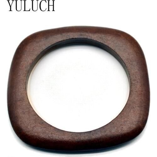 YULUCH Women elegant natural wood square DIY bracelet girl art simple casual jewelry ladies geometric accessories wooden bracele