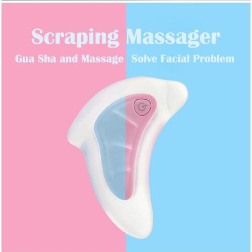 Electric Dolphin Beauty Scraping Board Vibration Massage Red Blue Light Detoxification Face Lifting Skin Rejuvenation Instrument