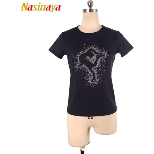 Customized Figure Skating T shirt Tops for Girl Women Training Competition Patinaje Ice Skating Gymnastics short sleeve 1