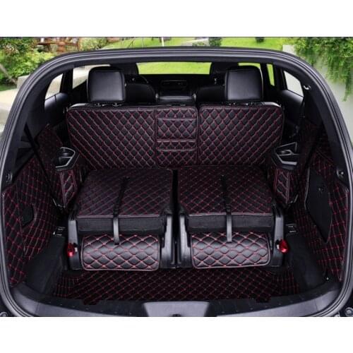 Good quality! Full set car trunk mats for Ford Explorer 7 seats 2019-2011 waterproof boot carpets cargo liner for Explorer 2017