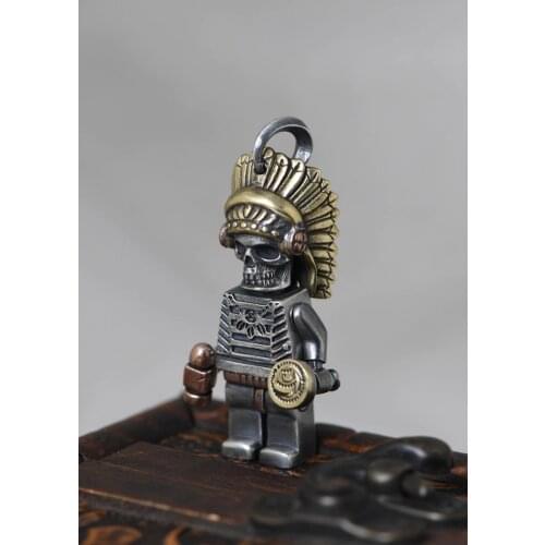 925 Sterling Silver Indian chief mens skull punk pendant charm decorate necklace bracelet keyring... jewelry A5051