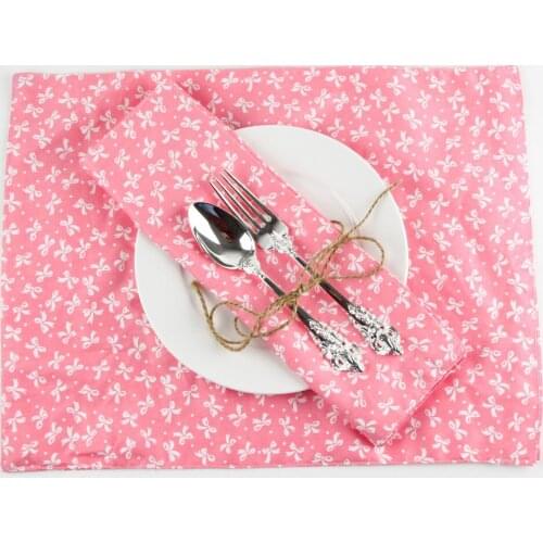 30x40cm Girls Birthday party placemats fashion cotton placemat heat insulation mat dining table mat fabric Napkin