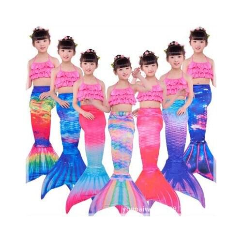 Girl Bathing Suit Children Ariel the Little Mermaid Tail Costume Kids Swimsuit swimming clothes dress Beach swimwear swimable