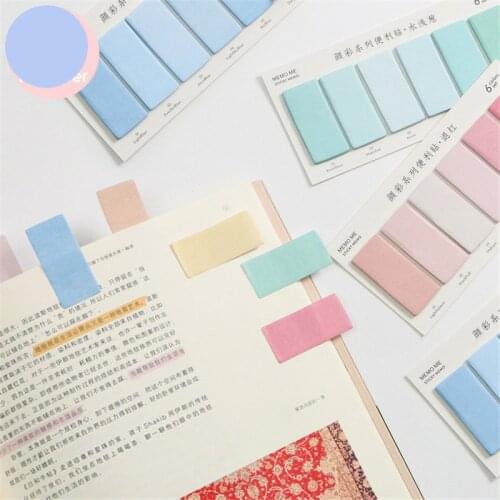 6 Colors Set Cute Novelty Sticky Notes Memo Pad Index Sticker Bookmark Page Flag Sticker School Office Stationery Supplies