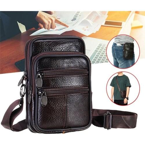 New Man Waist Bag Crossbody Shoulder Multi-function Men Phone Large Capacity PU Leather For Man Messenger Tote Bag