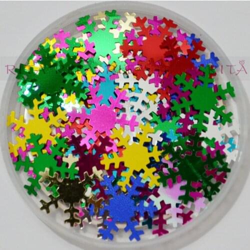 New!! 1000pcs 19mm Snowflakes Without Hole Loose Sequin Paillette Sewing,Christmas Decoration, Kids DIY Garment Accessory SSZ123