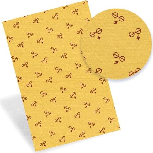 Owl School Glasses 22x30cm A4 Vintage Soft Cork Fabric For Garment Handbag High Quality Synthetic Leather DIY Sewing Materials