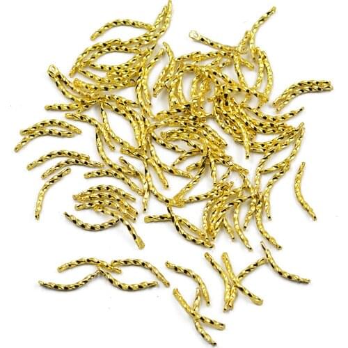 Ox Branch Bar Link Connector Curved Gold For DIY Jewelry Findings 100pcs