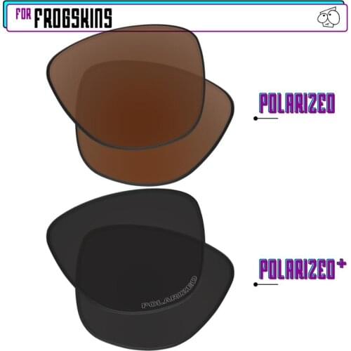 EZReplace Polarized Replacement Lenses for - Oakley Frogskins Sunglasses - Black P Plus-Brown P