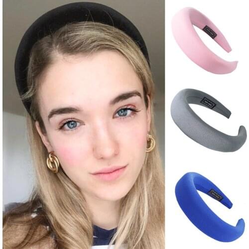 New Fashion Women Thick Plastic Headband Sponge Hair Hoop Boho Hair Accessories Velvet Hairband For Female Girls Head Wrap L1103