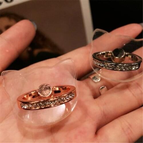 UVR Transparent CAT Metal Finger Ring Smartphone Phone Stand Holder Mobile Phone Holder Stand For iPhone iPad Huawei All Phone