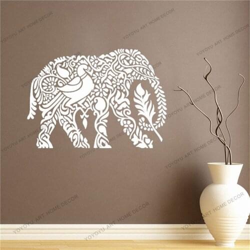 Elephant Ganesha Hindu Yoga Wall Sticker Vinyl Home Decor Room Bedroom House Decals Removable Mural Wallpaper CX646