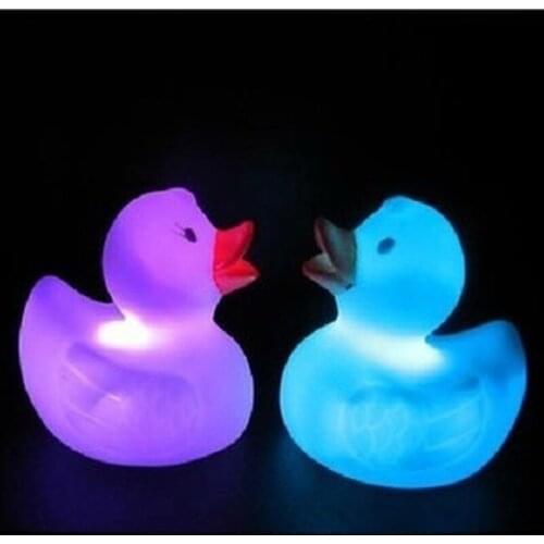 10pcs Colorful Duck Night Lights Luminous Toys Christmas Halloween Lovely Cartoon Color Changing Children Birthday Gifts