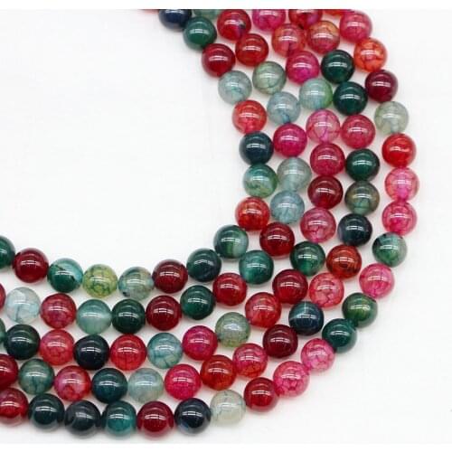 1strand/lot Wholesale Natural Stone Tourmaline Agates Bead Round Gem Loose Spacer Beads For DIY Bracelet Jewelry Making Findings