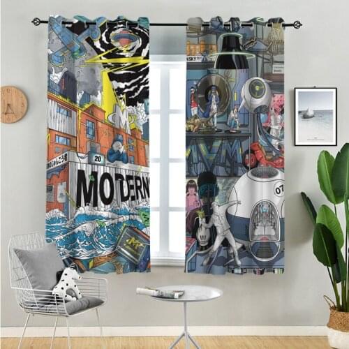 Blackout Curtain Mordern Cartoon Curtains For Living Room Bedroom Fabric Drape BLinds Home Decorcortinas para la sala тюль