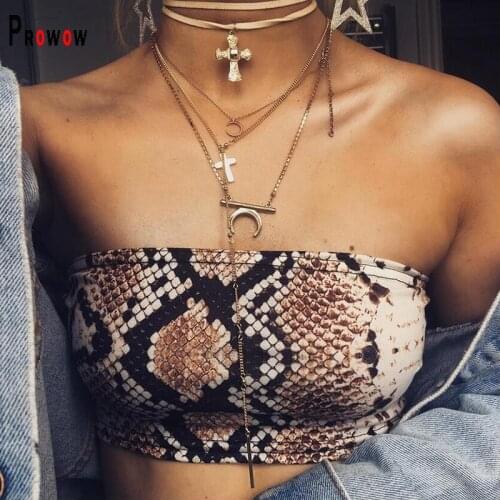 Prowow Sexy Serpentine Womens Tube Tops 2021 New Summer Fashion Corset Crop Top Clothes Short Style Wrap Tops for Woman