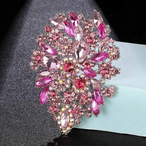 Zlxgirl new arrival big size flower wedding brooch jewelry best vintage Christmas gifts womens wedding Scarf pins