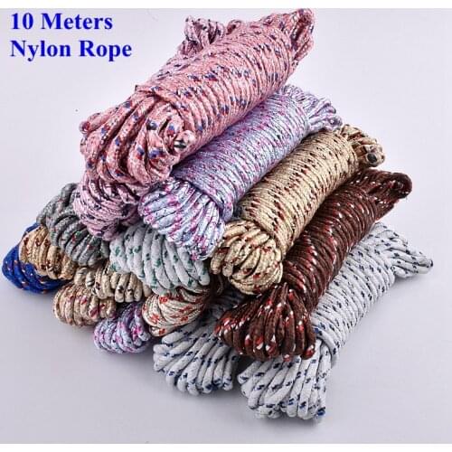 10m Nylon Binding Rope Rainproof cloth Tarpaulin Fixing Shade Net Installation Rope Clothesline Fruit Tree Branch Pulling Rope