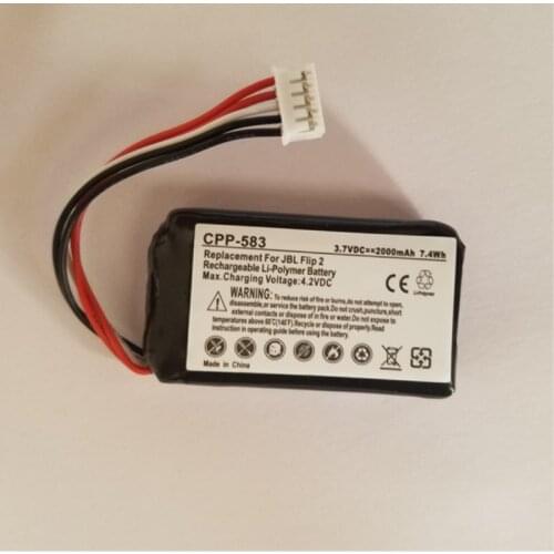 10pcs/lot TTVXO 2000mAh Battery AEC653055-2P for JBL Flip 2 Bluetooth Loudspeaker