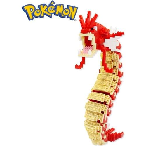 1450PCS+ Anime Pokemon Gyarados Micro Brick Cartoon Figures Model DIY Mini Building Blocks Toys For Kids Birthday Gift 6611