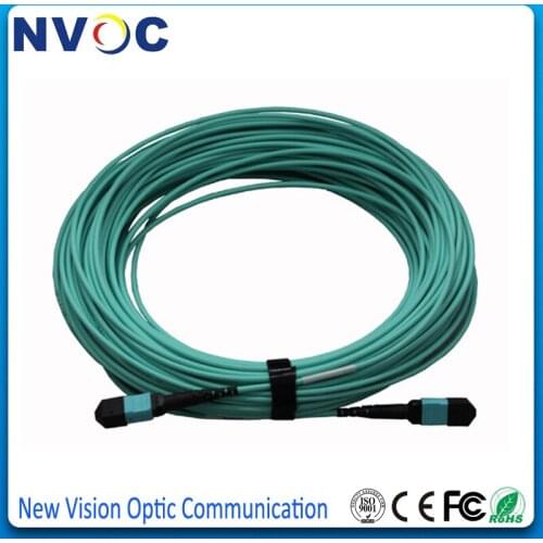15M OM3 MPO Female to Female 24 Cores Fiber Optic Patch Cord Jumper,B Type,3.0mm Mini LSZH Round Trunk Cable,Standard Loss