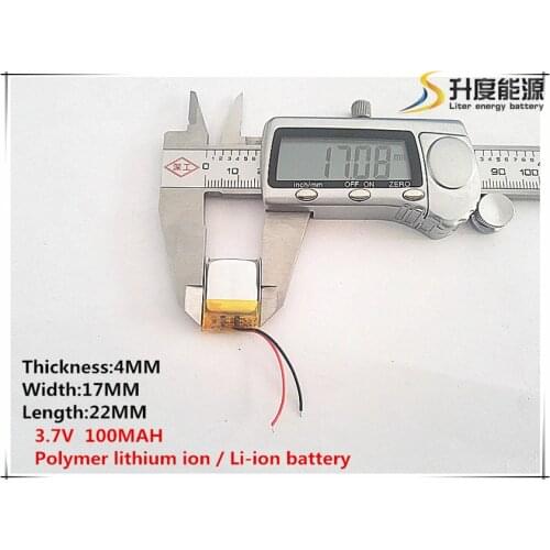 5pcs [SD] 3.7V,100mAH,[401722] Polymer lithium ion / Li-ion battery for TOY,POWER BANK,GPS,mp3,mp4,cell phone,speaker